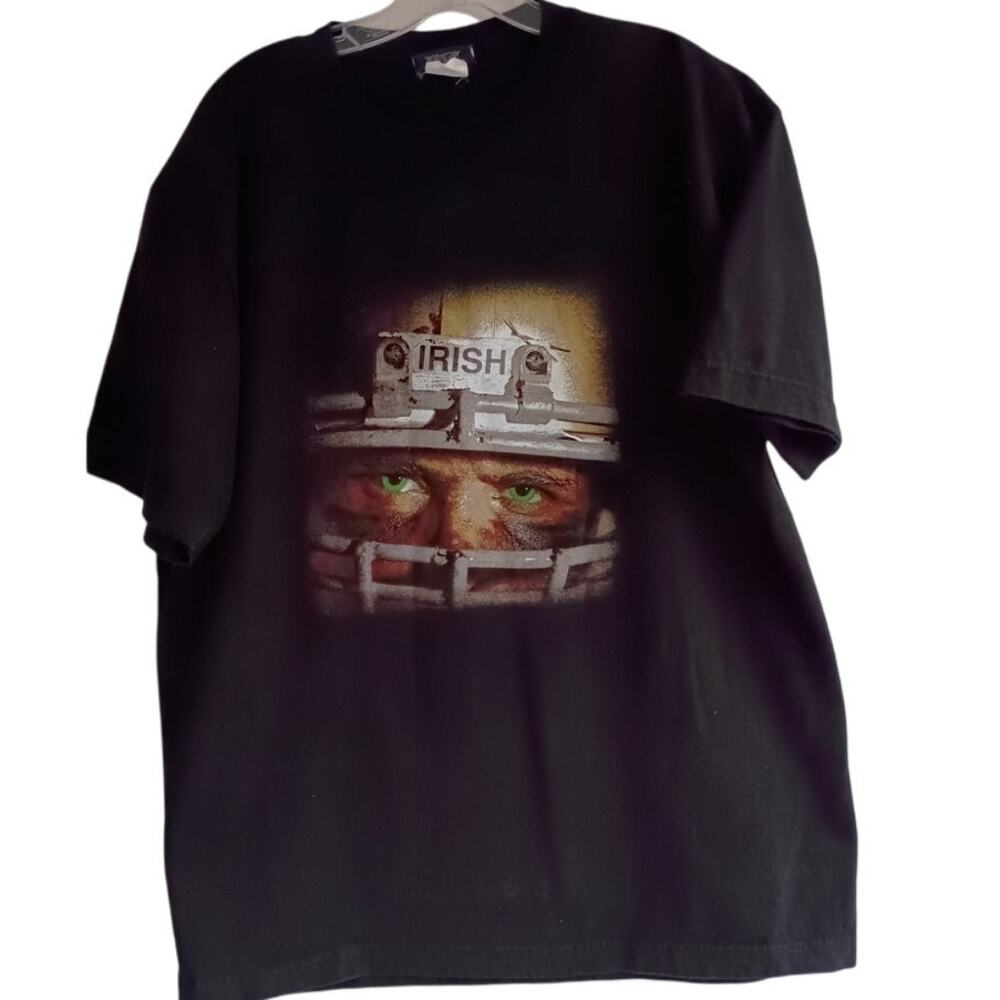 Vintage Notre Dame Irish Football Jansport Black Attitude T Shirt Large